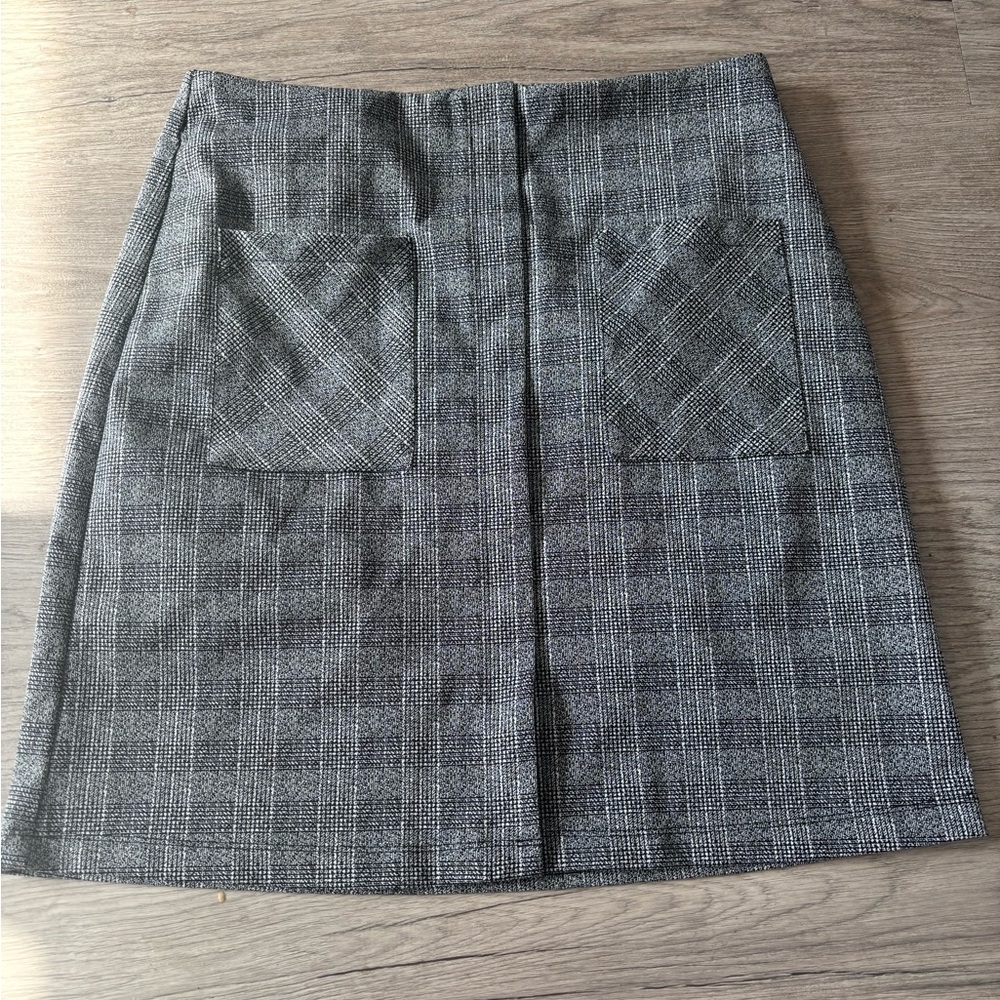 Soho Black and Gray Plaid Skirt